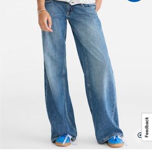 NWT Aeropostale super low rise ultra Wide-Leg Jeans, size 000Short